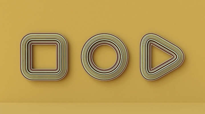 JPG 해외이미지 백그라운드 사람없음 노란색 3D 원형 삼각형 오브젝트 정사각형 단상 입체도형 미니멀 해외포토 포토 도형 컬러 입체 디지털합성 파일형식