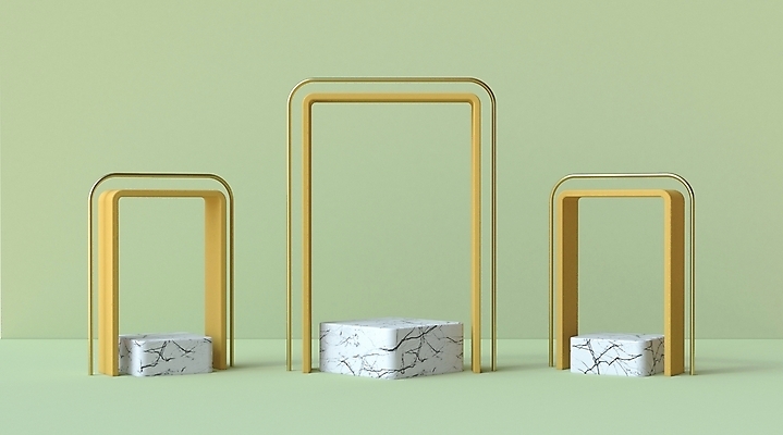 JPG 해외이미지 백그라운드 사람없음 연두색 노란색 3D 사각형 오브젝트 대리석 마름모 단상 입체도형 미니멀 해외포토 포토 도형 컬러 재료 초록색 입체 디지털합성 파일형식