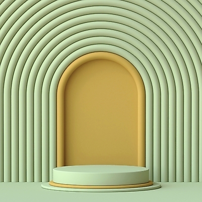 JPG 해외이미지 벽 백그라운드 사람없음 연두색 노란색 3D 원형 오브젝트 아치 입체도형 미니멀 해외포토 포토 도형 컬러 초록색 입체 디지털합성 파일형식