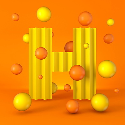 JPG 해외이미지 알파벳 사람없음 3D 원형 기하학 H 스파클링 주황색배경 해외포토 포토 도형 영어 백그라운드 무늬 주황색 디지털합성 파일형식