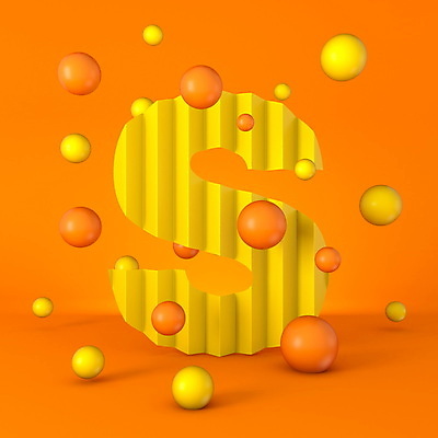 JPG 해외이미지 알파벳 사람없음 3D 원형 기하학 S 스파클링 주황색배경 해외포토 포토 도형 영어 백그라운드 무늬 주황색 디지털합성 파일형식