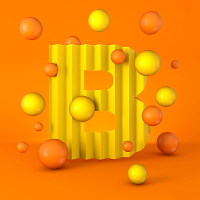 JPG 해외이미지 알파벳 사람없음 3D 원형 B 기하학 스파클링 주황색배경 해외포토 포토 도형 영어 백그라운드 무늬 주황색 디지털합성 파일형식