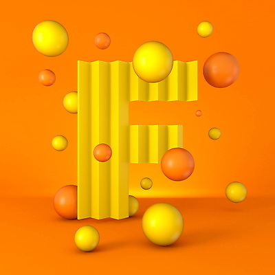 JPG 해외이미지 알파벳 사람없음 3D 원형 기하학 F 스파클링 주황색배경 해외포토 포토 도형 영어 백그라운드 무늬 주황색 디지털합성 파일형식