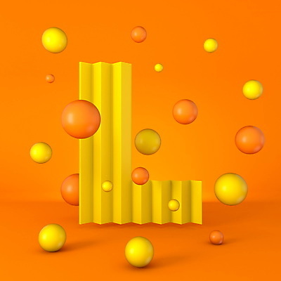 JPG 해외이미지 알파벳 사람없음 3D 원형 기하학 L 스파클링 주황색배경 해외포토 포토 도형 영어 백그라운드 무늬 주황색 디지털합성 파일형식