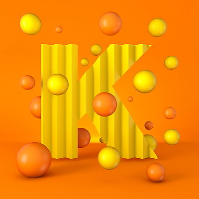 JPG 해외이미지 알파벳 사람없음 3D 원형 기하학 K 스파클링 주황색배경 해외포토 포토 도형 영어 백그라운드 무늬 주황색 디지털합성 파일형식