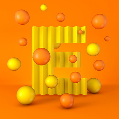 JPG 해외이미지 알파벳 사람없음 3D 원형 E 기하학 스파클링 주황색배경 해외포토 포토 도형 영어 백그라운드 무늬 주황색 디지털합성 파일형식