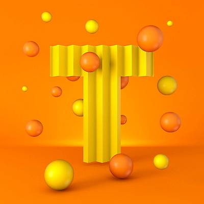 JPG 해외이미지 알파벳 사람없음 3D 원형 기하학 T 스파클링 주황색배경 해외포토 포토 도형 영어 백그라운드 무늬 주황색 디지털합성 파일형식