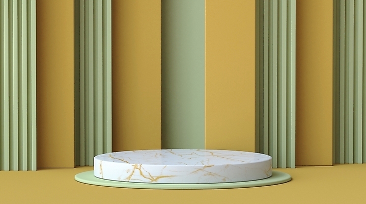 JPG 해외이미지 백그라운드 사람없음 연두색 노란색 3D 원형 오브젝트 대리석 단상 입체도형 목업 미니멀 해외포토 포토 도형 컬러 재료 초록색 입체 디지털합성 파일형식