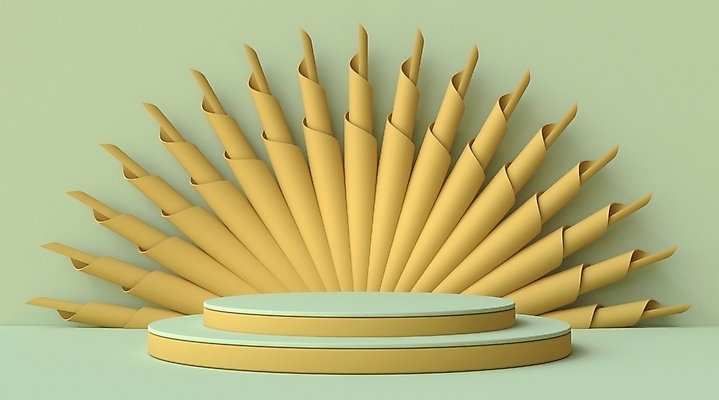 JPG 해외이미지 백그라운드 사람없음 연두색 노란색 3D 원형 오브젝트 단상 입체도형 목업 미니멀 해외포토 포토 도형 컬러 초록색 입체 디지털합성 파일형식