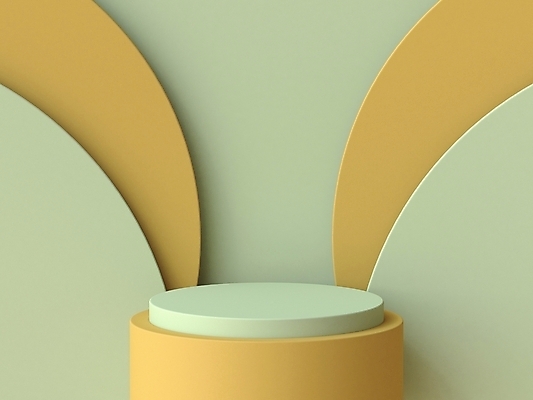 JPG 해외이미지 백그라운드 사람없음 연두색 노란색 3D 원형 오브젝트 기하학 단상 입체도형 목업 미니멀 해외포토 포토 도형 컬러 무늬 초록색 입체 디지털합성 파일형식