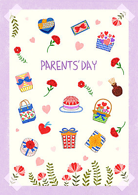 PSD 기념일 백그라운드 일러스트 나뭇잎 타이포그라피 사람없음 선물상자 쇼핑백 케이크 하트 어버이날 카네이션 꽃바구니 돈봉투 디퓨저 국내일러스트 모양 문자 꽃 잎 가방 디저트 봉투 선물 이벤트 상자 바구니 파일형식