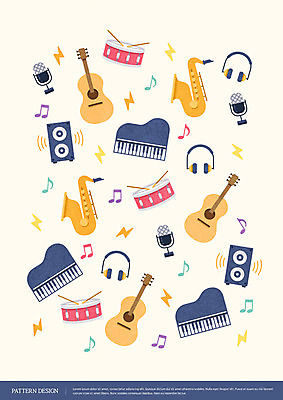 악기 음악 패턴 일러스트 사람없음 헤드셋 스피커 패턴백그라운드 피아노 통기타 마이크 드럼 트럼펫 아기자기 국내일러스트 AI파일 음향기기 백그라운드 컨셉 무늬 문화예술 타악기 헤드폰 기타 건반악기 금관악기 파일형식 벡터