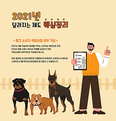 전신 남자 반려견 일러스트 세마리 한명 서기 들기 성인 타이포그라피 노란색 개 정리 보험 반려 정부정책 핵심 성인남자한명만 2021년 국내일러스트 AI파일 문자 1 컬러 포유류 모션 3 사람 반려동물 연도 정책 남자한명만 성인남자만 파일형식 벡터