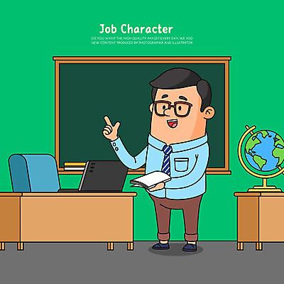 전신 직업 남자 일러스트 학교 직업캐릭터 한명 서기 들기 성인 책 초록색 노트북 지구본 교사 칠판 가리킴 책상 성인남자한명만 일러캐릭터 AI파일 캐릭터 1 교육 컬러 가구 모션 사람 손짓 전자제품 남자한명만 성인남자만 파일형식 벡터