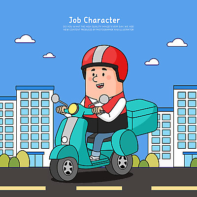 전신 직업 남자 일러스트 아파트 직업캐릭터 한명 성인 파란색 운전 스쿠터 오토바이 배달원 승차 헬멧 배송 성인남자한명만 일러캐릭터 AI파일 캐릭터 1 컬러 모션 주택 사람 바이크 보호장비 남자한명만 성인남자만 파일형식 벡터