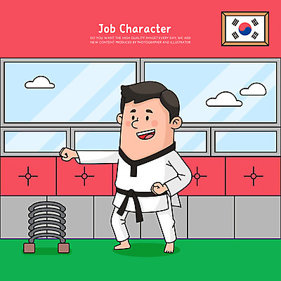 전신 직업 남자 일러스트 창문 직업캐릭터 기와 한명 서기 성인 펀치 태극기 태권도 태권도복 품새 사범 태권도장 성인남자한명만 일러캐릭터 AI파일 캐릭터 1 모션 도복 사람 격투기 국기 학원 남자한명만 성인남자만 파일형식 벡터