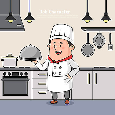 전신 직업 남자 허리손 일러스트 조명 직업캐릭터 한명 서기 들기 성인 주방 식당 요리사 회색 프라이팬 오븐 냄비 조리복 조리대 쟁반덮개 성인남자한명만 일러캐릭터 AI파일 캐릭터 1 컬러 포즈 유니폼 모션 주방용품 사람 상점 가전제품 덮개 솥 남자한명만 성인남자만 파일형식 벡터