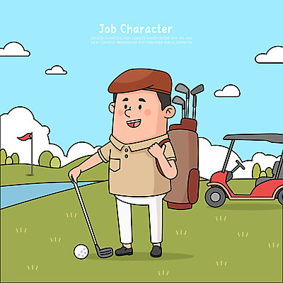 전신 구름 직업 남자 골프 일러스트 골프장 골프공 직업캐릭터 한명 서기 성인 골프채 잡기 골퍼 골프가방 골프웨어 골프카트 성인남자한명만 일러캐릭터 AI파일 자연요소 캐릭터 1 옷 가방 공 스포츠시설 모션 운동선수 골프용품 사람 구기 남자한명만 성인남자만 파일형식 벡터