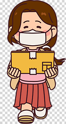 전신 편집이미지 여자 마스크 한명 들기 누끼 성인 걷기 배송 택배 택배상자 PNG 성인여자한명만 편집소스 1 모션 사람 상자 운송업 여자한명만 성인여자만 파일형식