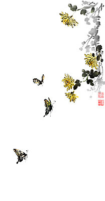 PSD 줄기 나비 잎 일러스트 캘리그라피 붓터치 국화 사람없음 비행 동양화 번짐 낙관 초충도 국내일러스트 식물 꽃 곤충 미술 그림 파일형식 효과