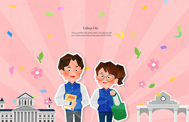 PSD 여자 남자 꽃 대학생 분홍색 일러스트 들기 상반신 성인 두명 책 캠퍼스라이프 수줍음 대학교 캠퍼스커플 꽃가루 야구점퍼 과복 에코백 성인만 국내일러스트 식물 학생 라이프스타일 커플 옷 감정 컬러 가방 학교 모션 사람 점퍼 가루 에코 파일형식