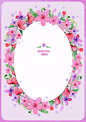 PSD 꽃 줄기 백그라운드 일러스트 프레임 사람없음 보라색 국내일러스트 식물 컬러 파일형식