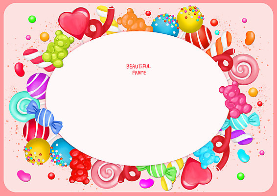PSD 분홍색 백그라운드 일러스트 화이트데이 프레임 발렌타인데이 사탕 사람없음 하트 젤리 국내일러스트 모양 컬러 데이이벤트 디저트 파일형식
