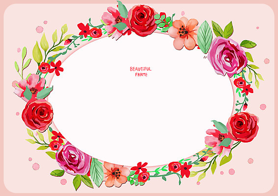 PSD 꽃잎 꽃 분홍색 백그라운드 잎 일러스트 프레임 사람없음 장미 국내일러스트 식물 컬러 파일형식