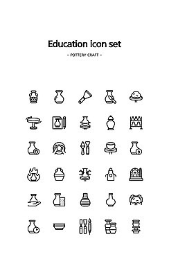 아이콘 손 종이 도안 불 선반 들기 신체부위 연필 앞치마 도구 붓 도자기 도자기공예 점토 교육아이콘 조각칼 도자기물레 가마_도구 2D아이콘 AI파일 자연요소 가구 모션 학용품 사람 필기구 칼 공예 물레 파일형식 벡터