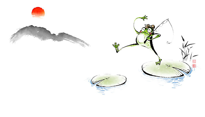 PSD 모자 일러스트 캘리그라피 붓터치 산 갈대 들기 사람없음 태양 봄 낚싯대 연잎 번짐 낙관 개구리캐릭터 국내일러스트 자연요소 식물 잡화 계절 동물캐릭터 잎 모션 개구리 낚시용품 파일형식 효과