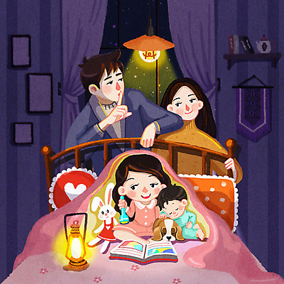 전신 PSD 한마리 여자 남자 행복 어린이 쿠션 일러스트 가족 엄마 앉기 소녀 소년 여러명 상반신 성인 책 침대 손전등 가족라이프 아빠 강아지 쉿 반려 국내일러스트 1 라이프스타일 감정 가구 다수 관계 모션 조명 사람 반려동물 개 조용 파일형식