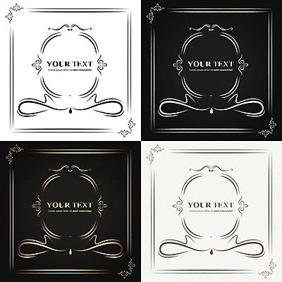 EPS 해외이미지 디자인 곡선 일러스트 프레임 사람없음 세트 화려 클래식 초대 고딕 바로크 빅토리아 해외202004 해외일러스트 선 컨셉 파일형식 벡터