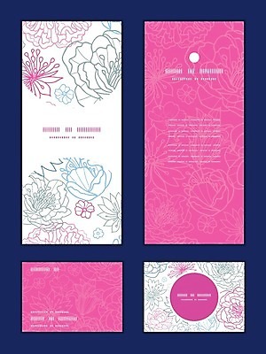 식물 꽃 컬러 무늬 파일형식 벡터 명함 EPS 해외이미지 디자인 분홍색 꽃무늬 일러스트 벚꽃 해외202004 사람없음 목업 레이아웃 해외일러스트