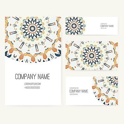 EPS 해외이미지 디자인 백그라운드 일러스트 비즈니스 명함 사람없음 레이아웃 기하학 만다라 목업 해외202004 해외일러스트 무늬 파일형식 벡터