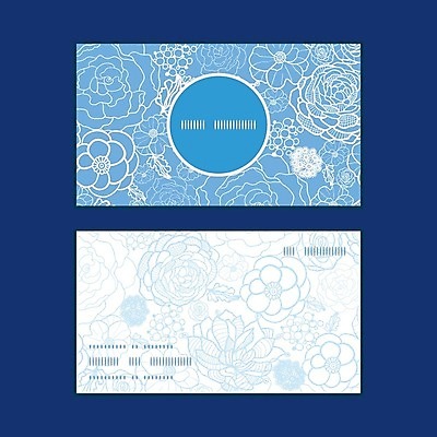 EPS 해외이미지 디자인 꽃 하늘색 꽃무늬 일러스트 비즈니스 명함 사람없음 레이아웃 목업 해외202004 해외일러스트 식물 무늬 파란색 파일형식 벡터 컬러