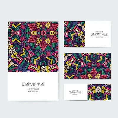 EPS 해외이미지 디자인 백그라운드 일러스트 비즈니스 명함 사람없음 레이아웃 기하학 만다라 목업 해외202004 해외일러스트 무늬 파일형식 벡터