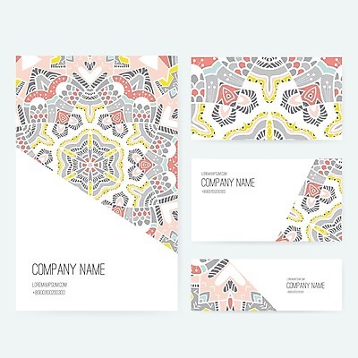 EPS 해외이미지 디자인 백그라운드 일러스트 비즈니스 명함 사람없음 레이아웃 기하학 만다라 목업 해외202004 해외일러스트 무늬 파일형식 벡터