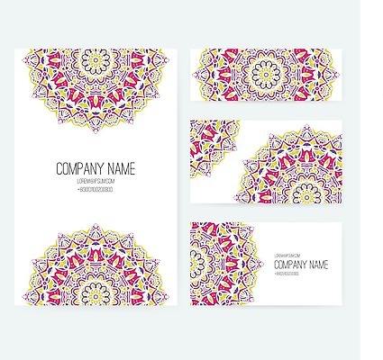 EPS 해외이미지 디자인 백그라운드 일러스트 비즈니스 명함 사람없음 레이아웃 기하학 만다라 목업 해외202004 해외일러스트 무늬 파일형식 벡터