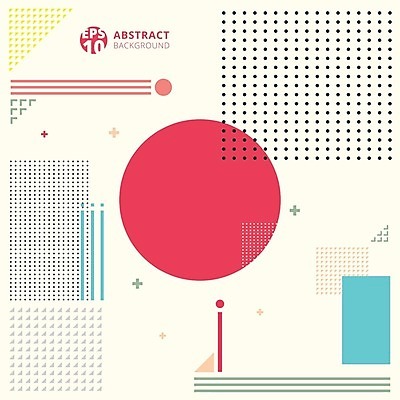 EPS 해외이미지 디자인 선 백그라운드 사람없음 노란색 점 원형 멤피스디자인 해외202004 도형 컬러 파일형식 벡터