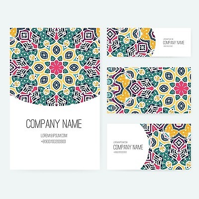 EPS 해외이미지 디자인 백그라운드 일러스트 비즈니스 명함 사람없음 레이아웃 기하학 만다라 목업 해외202004 해외일러스트 무늬 파일형식 벡터