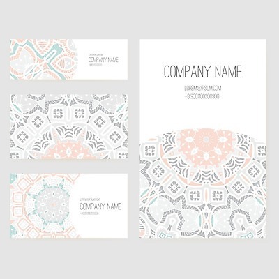 EPS 해외이미지 디자인 백그라운드 일러스트 비즈니스 명함 사람없음 레이아웃 기하학 만다라 목업 해외202004 가로명함 해외일러스트 무늬 파일형식 벡터