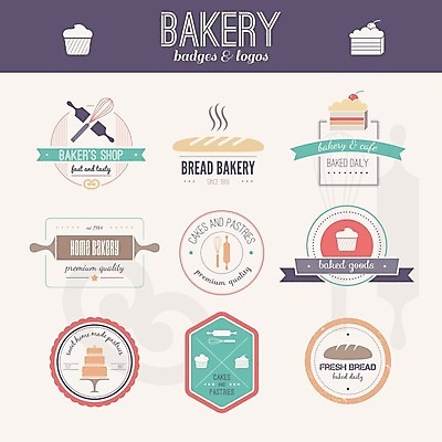 EPS 해외이미지 디자인 빵 일러스트 흑백 사람없음 꼬리표 라벨 케이크 빵집 원형 컵케이크 용광로 국경 해외202004 해외일러스트 도형 음식 디저트 프레임 촬영기법 상점 파일형식 벡터