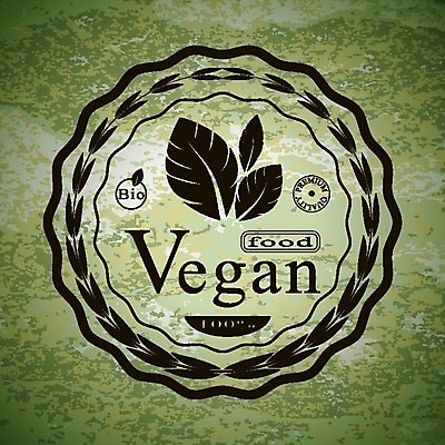 EPS 해외이미지 템플릿 디자인 잎 일러스트 사람없음 라벨 원형 에코 해외202004 비건음식 해외일러스트 도형 식물 음식 프레임 환경 파일형식 벡터 비건