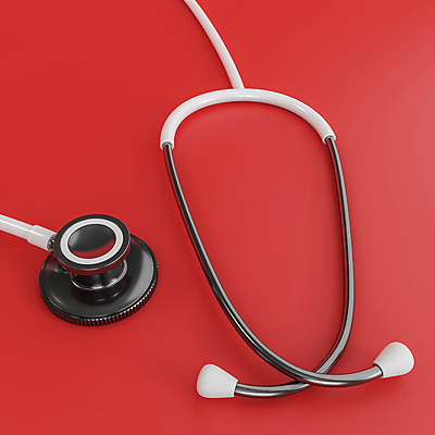 JPG 해외이미지 청진기 의료기기 근접촬영 사람없음 3D 빨간배경 해외포토 포토 뷰포인트 백그라운드 의학 빨간색 디지털합성 파일형식