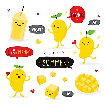 EPS 해외이미지 말풍선 일러스트 들기 사람없음 하트 망고 망고주스 망고캐릭터 해외일러스트 일러캐릭터 모양 캐릭터 모션 과일주스 열대과일 파일형식 벡터