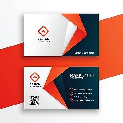 EPS 해외이미지 일러스트 비즈니스 명함 사람없음 빨간색 QR코드 브랜딩 가로명함 해외일러스트 컬러 파일형식 벡터