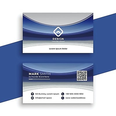 EPS 해외이미지 일러스트 비즈니스 명함 사람없음 남색 QR코드 브랜딩 가로명함 해외일러스트 컬러 파일형식 벡터