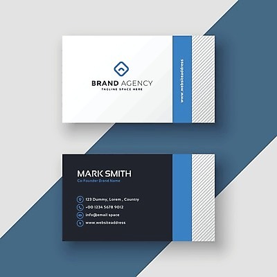 EPS 해외이미지 일러스트 비즈니스 명함 사람없음 파란색 브랜딩 가로명함 해외일러스트 컬러 파일형식 벡터