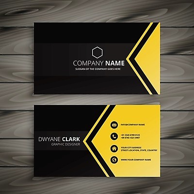 EPS 해외이미지 일러스트 비즈니스 명함 사람없음 노란색 검은색 브랜딩 가로명함 해외일러스트 컬러 파일형식 벡터