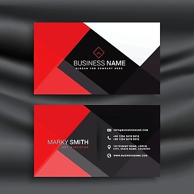 EPS 해외이미지 일러스트 비즈니스 명함 사람없음 빨간색 검은색 브랜딩 가로명함 해외일러스트 컬러 파일형식 벡터